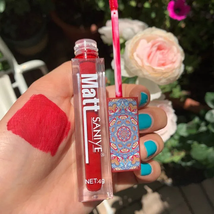 Waterproof Matte Nude Lip Gloss Brown Nude Pigment Dark Red Long Lasting Velvet Liquid Lipstick Women Makeup Lip Glaze 1PCS