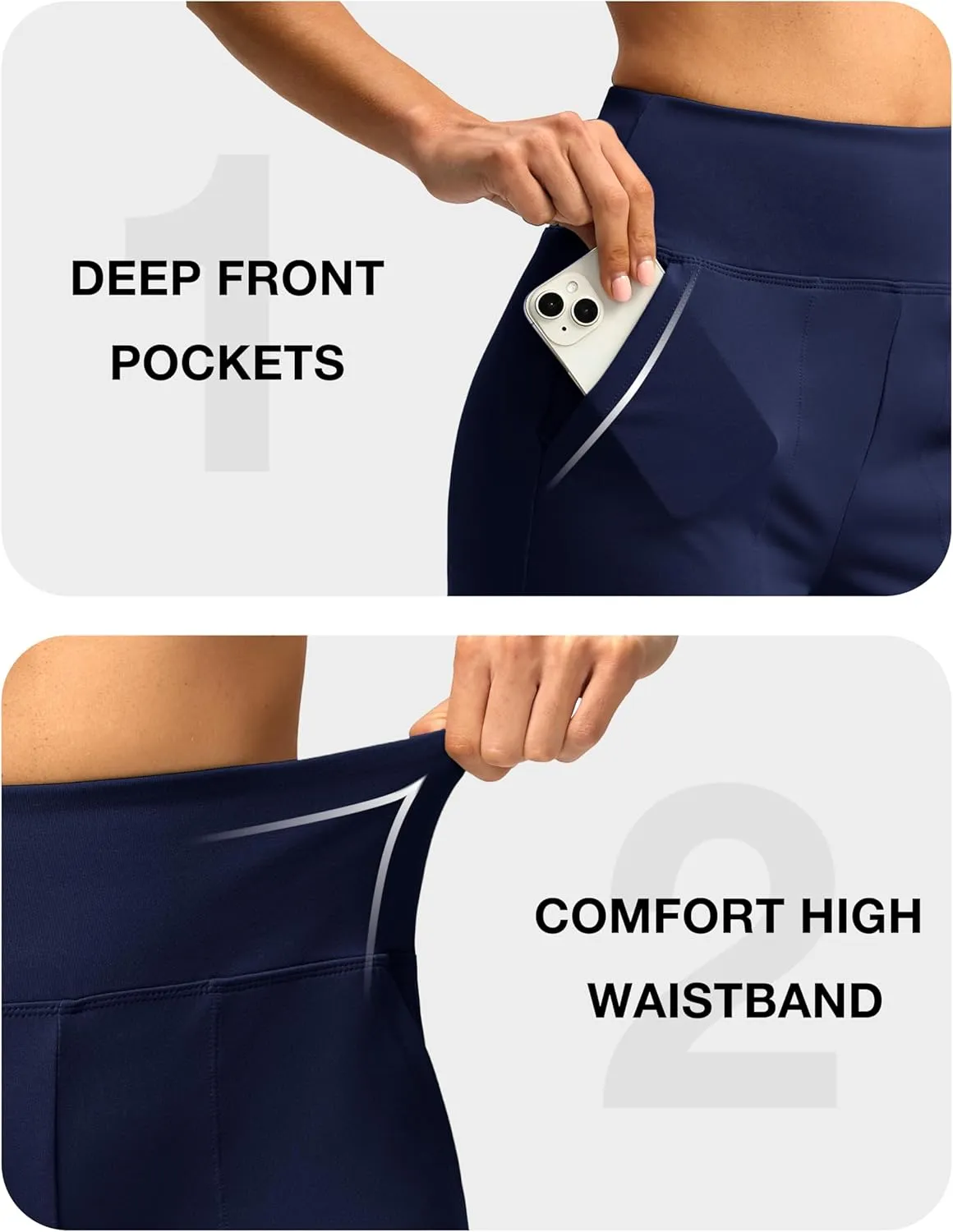 Women's 10" Bermuda Shorts Knee Length with Pockets High Waisted Athletic Long Shorts for Casual Walking Running Yoga
