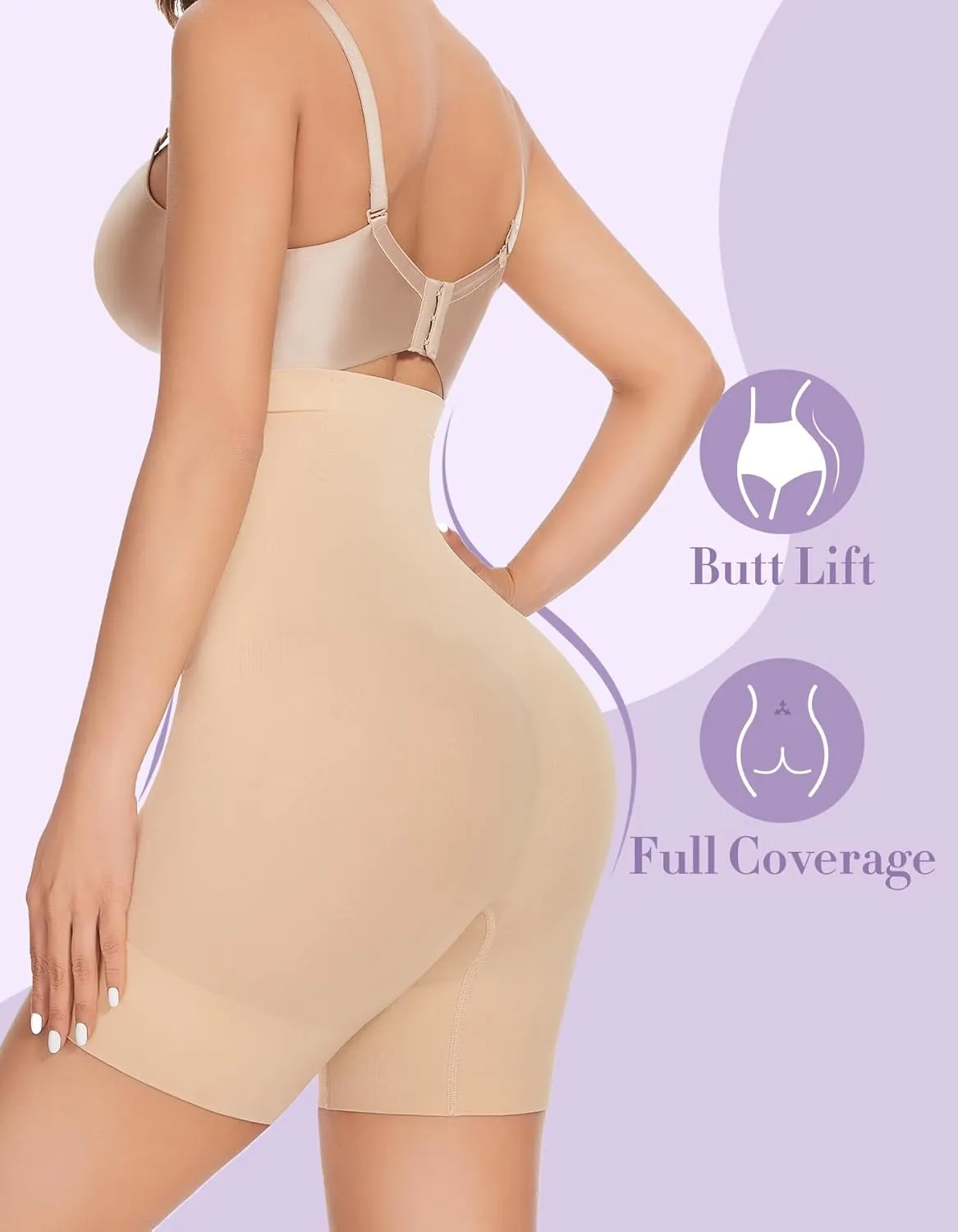 YADIFEN Tummy Control Shapewear Shorts Women Thigh Slimmer High Waisted Shapewear Women Girdles Shorts Shapewear Under Dress
