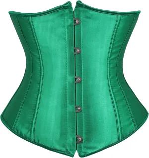 Zhitunemi Women's Satin Underbust Corset Bustier Waist Training Cincher Plus Size Corsets