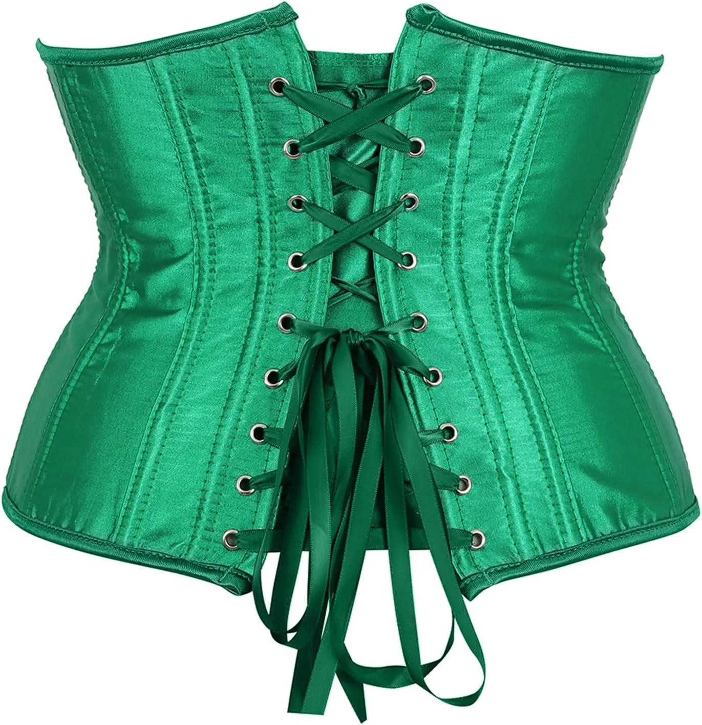 Zhitunemi Women's Satin Underbust Corset Bustier Waist Training Cincher Plus Size Corsets