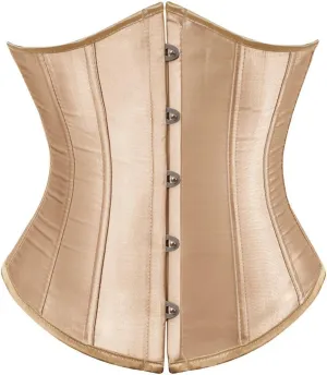 Zhitunemi Women's Satin Underbust Corset Bustier Waist Training Cincher Plus Size Corsets
