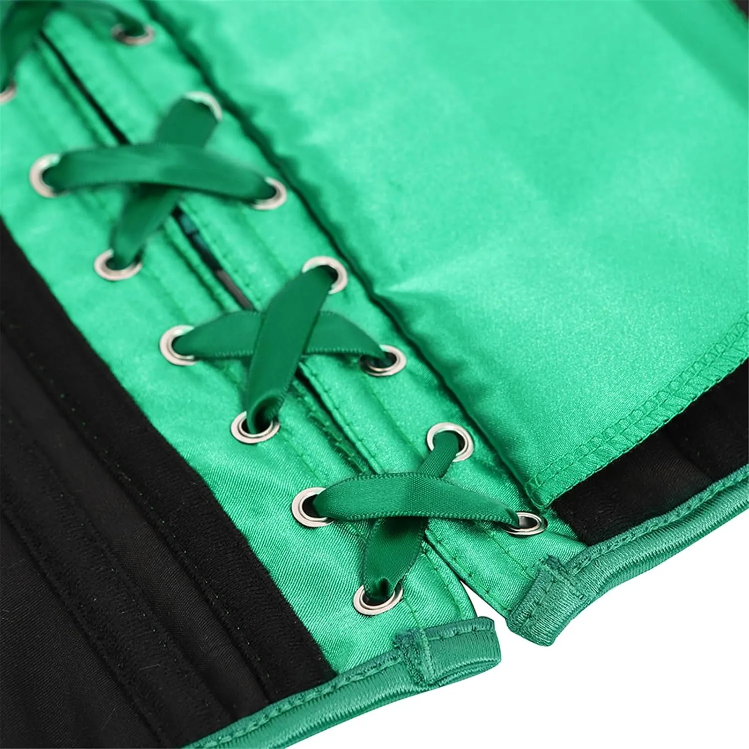 Zhitunemi Women's Satin Underbust Corset Bustier Waist Training Cincher Plus Size Corsets