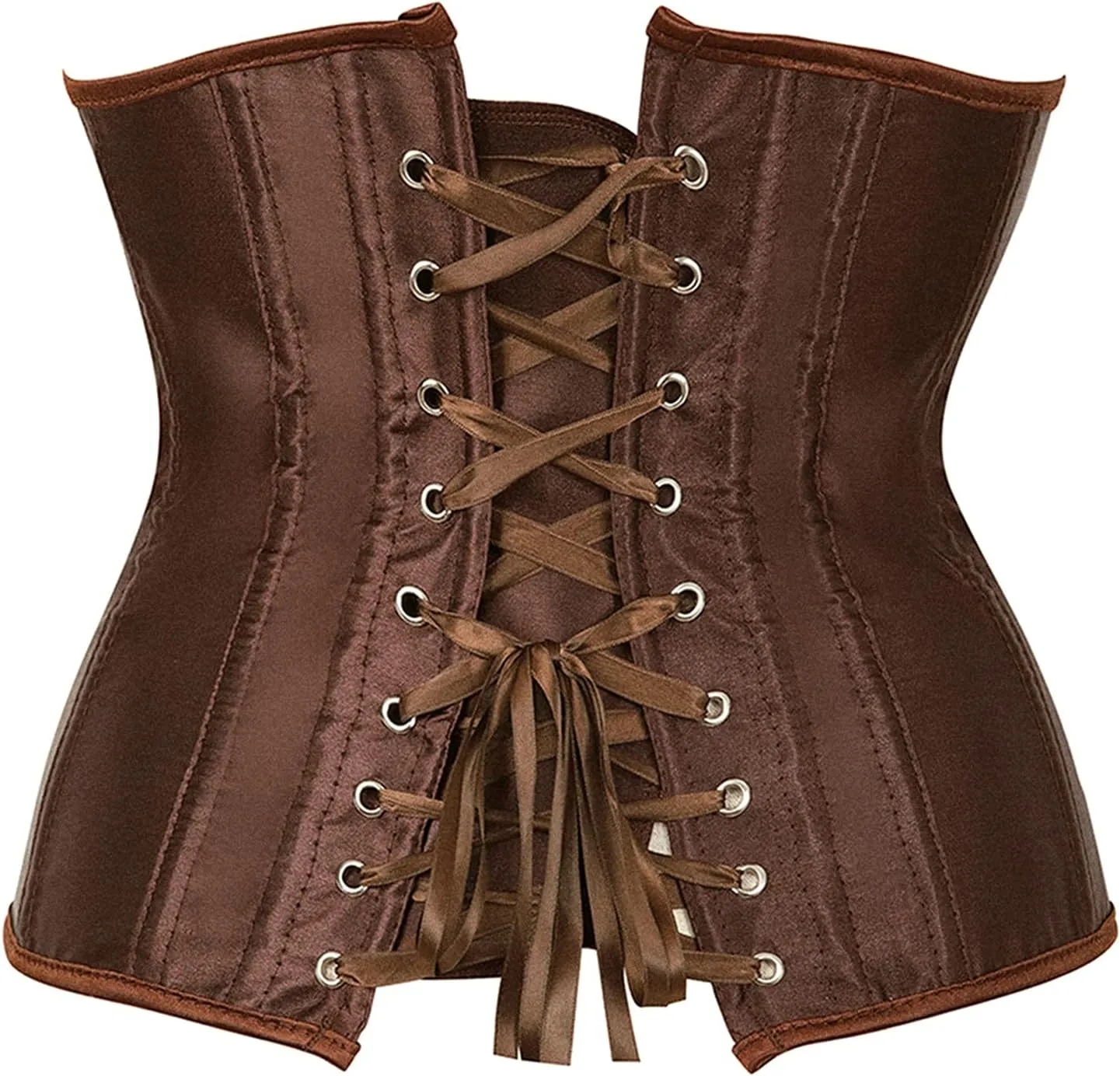 Zhitunemi Women's Satin Underbust Corset Bustier Waist Training Cincher Plus Size Corsets